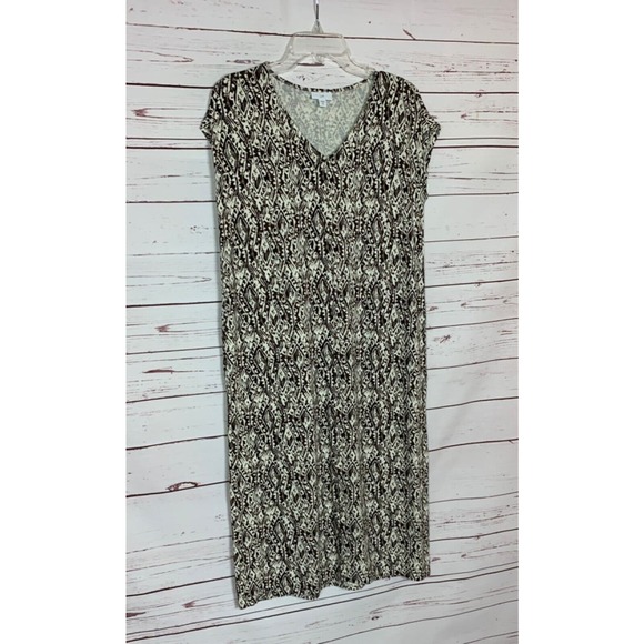 J.Jill Women's XSP Extra Small Petite Brown Boho With Pockets Soft Spring Dress - Picture 7 of 12